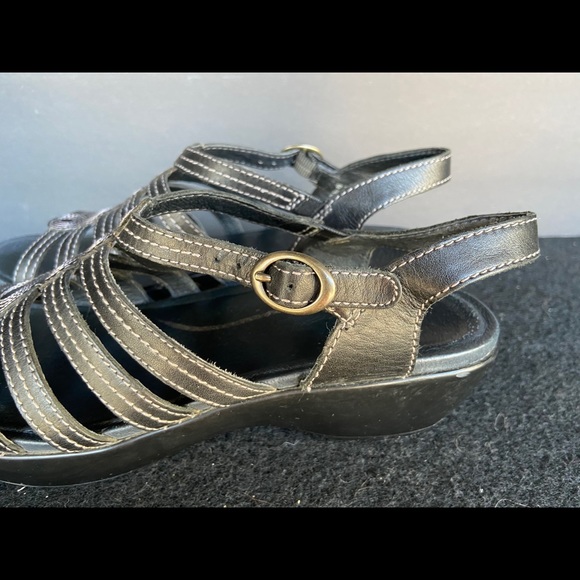 Dansko Drea Black Leather Sandals Ortho 40 - Picture 12 of 16